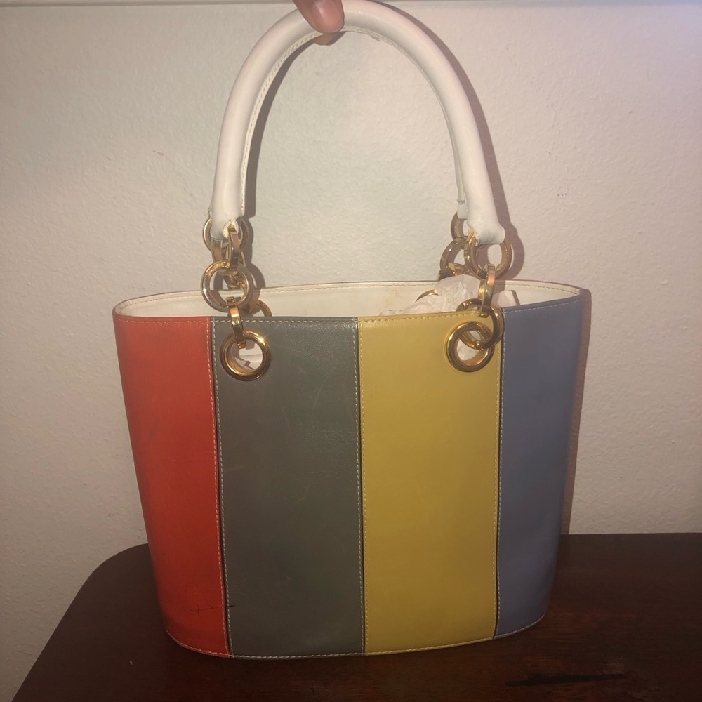 Salvatore Ferragamo Multicolor Striped Shoulder Bag